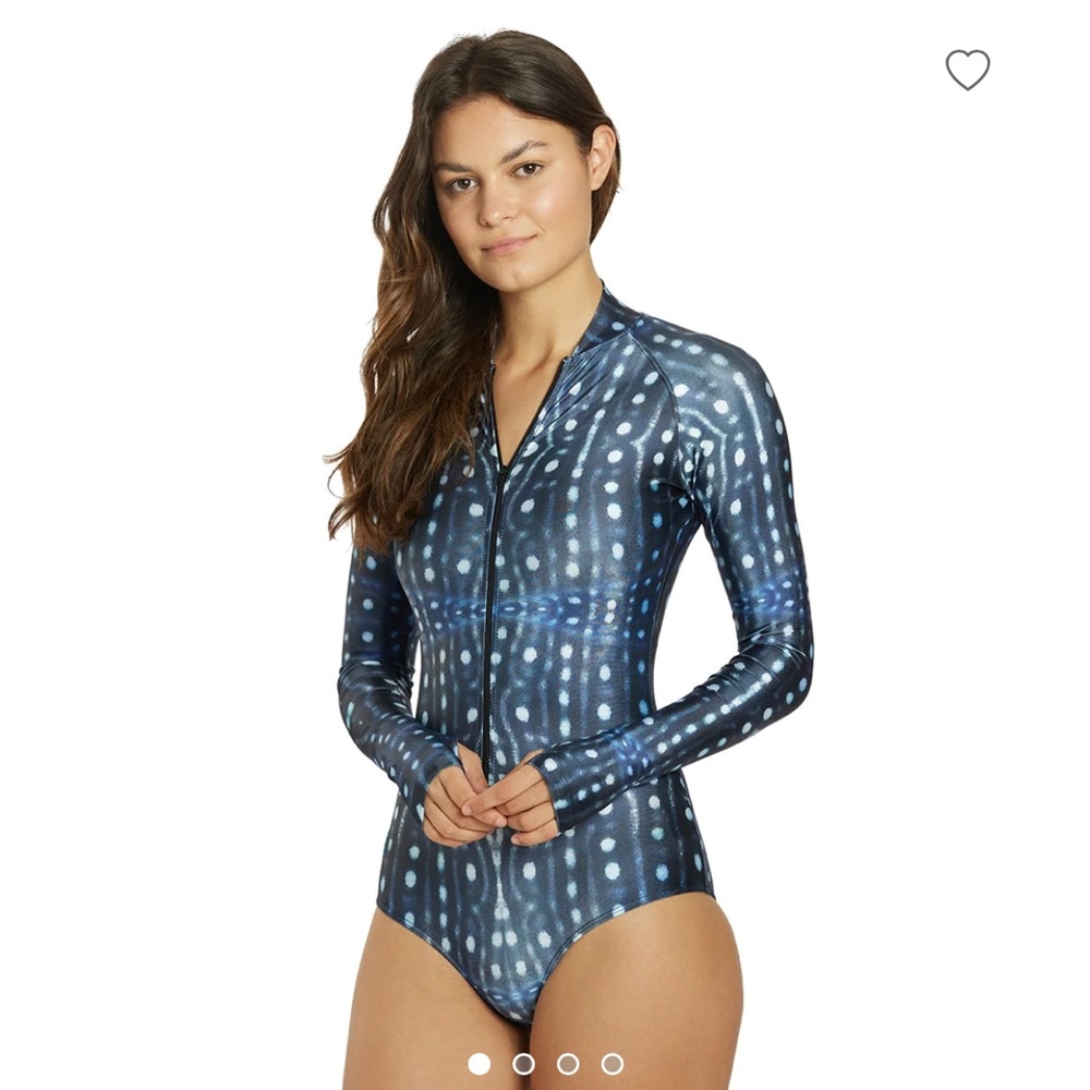 SlipIns Whale Shark Sun Protective Long Sleeve One Piece Swim Suit - SZ XL